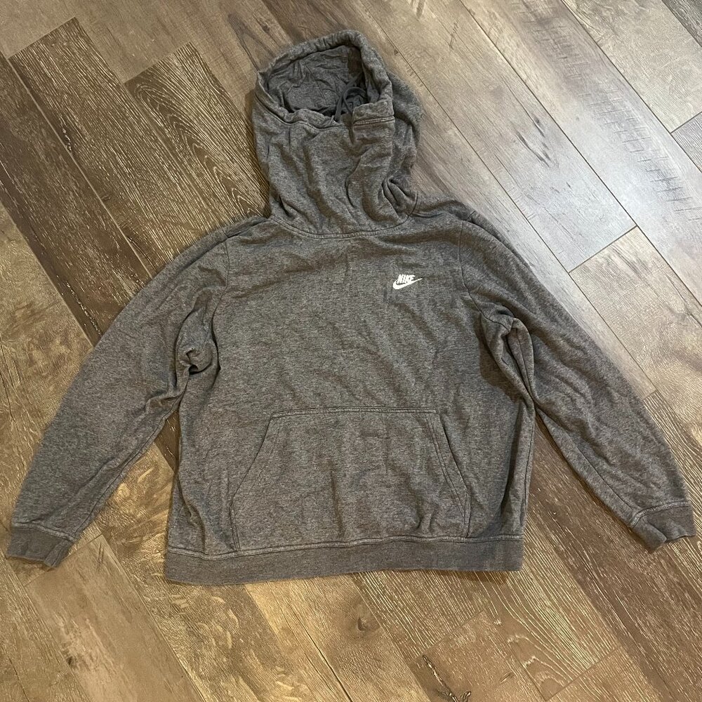 Nike oversized gray turtleneck hoodie